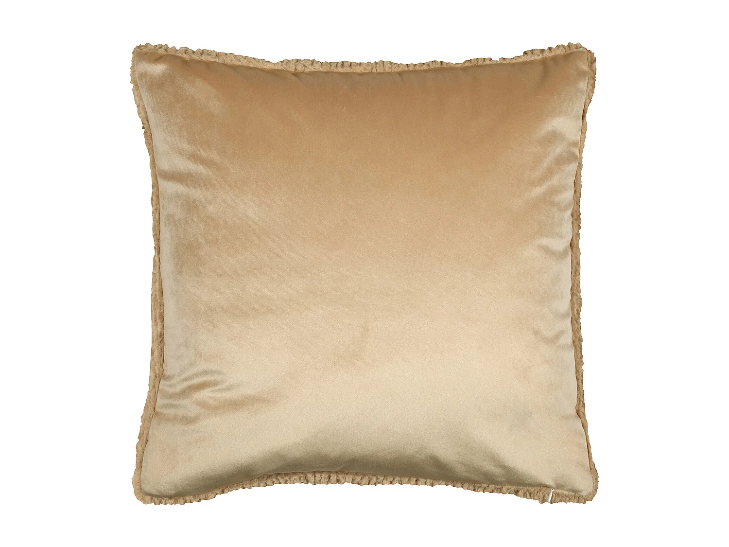 Coussin carré fausse fourrure avec recto velours