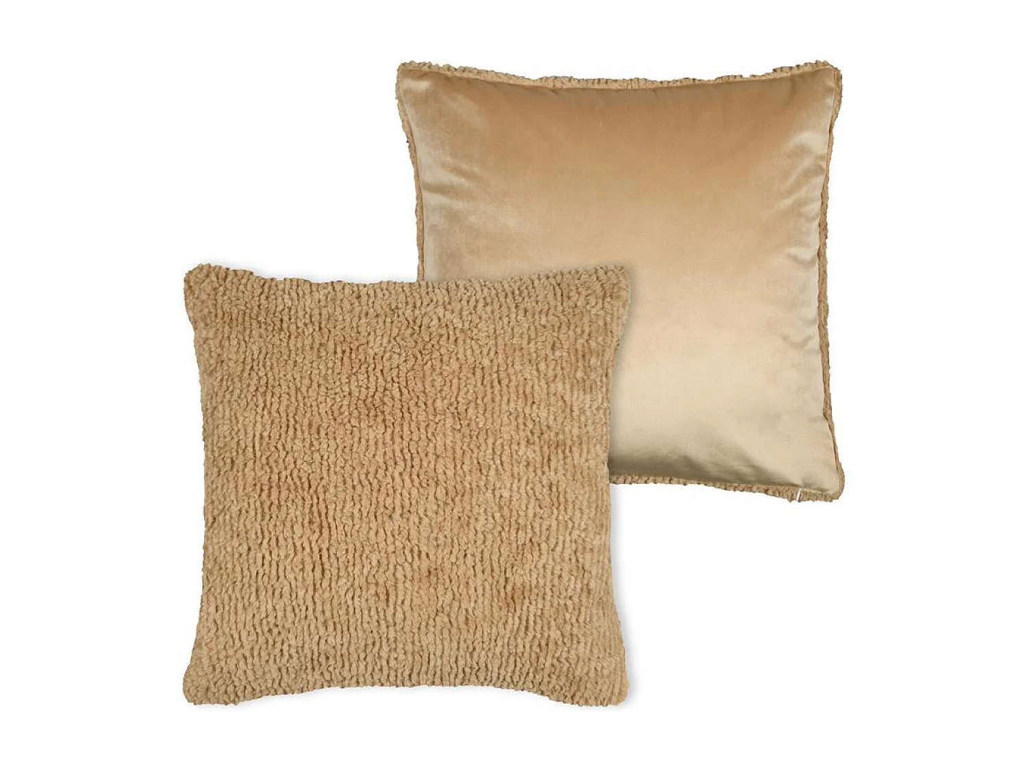 Coussin carré fausse fourrure avec recto velours