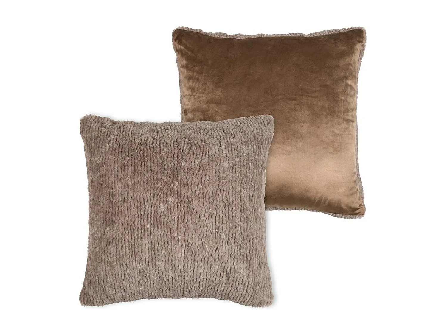 Cojín cuadrado de peluche con cara de terciopelo