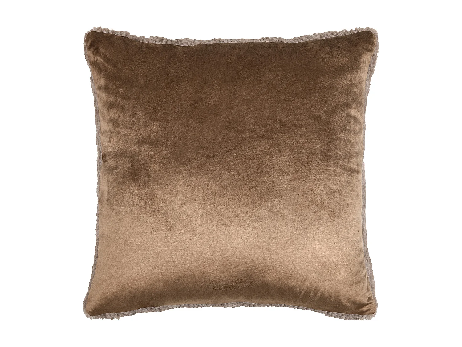 Cojín cuadrado de peluche con cara de terciopelo