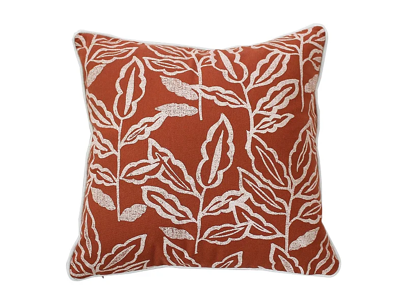 Coussin Déco à Motifs "Lodge" 40x40cm Terracotta
