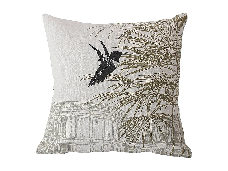 Coussin Déco Imprimé "Palmeira" 40x40cm Naturel