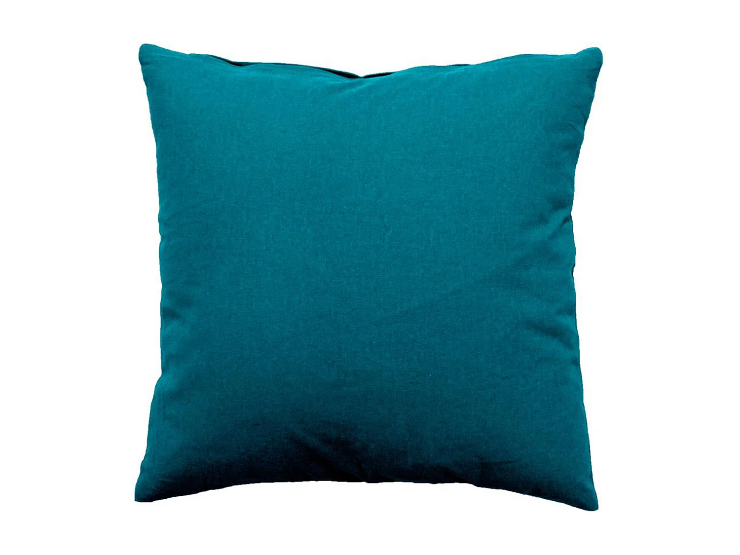 Coussin Déco Uni Déhoussable "Panama" 60x60cm Bleu Canard