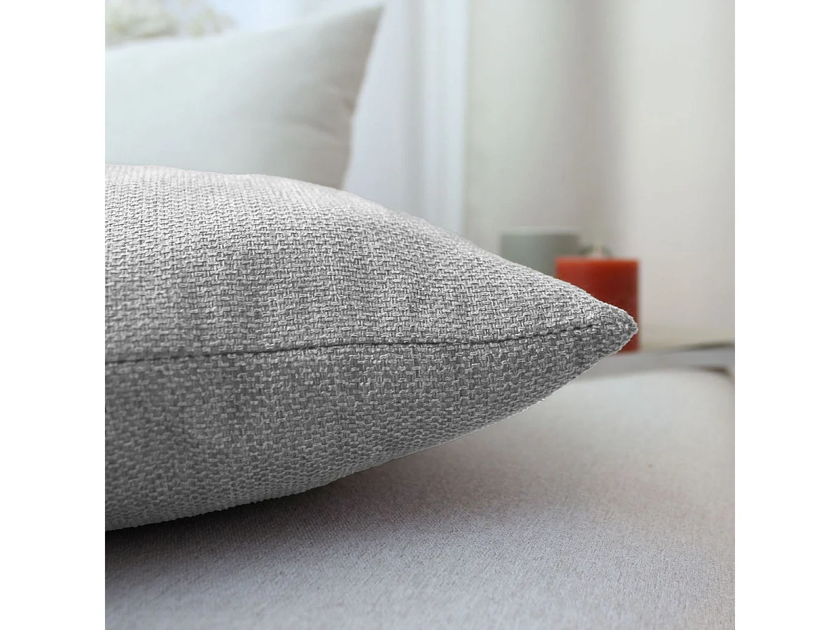 Coussin Déco en Velours "Lagarta" 40x40cm Gris Clair