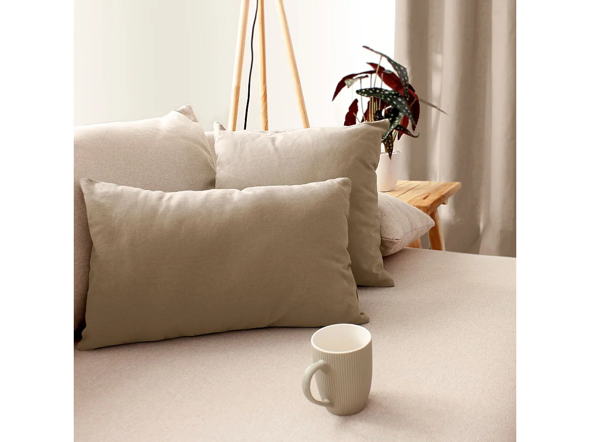 Coussin Déco Uni "Panama" 30x50cm Naturel