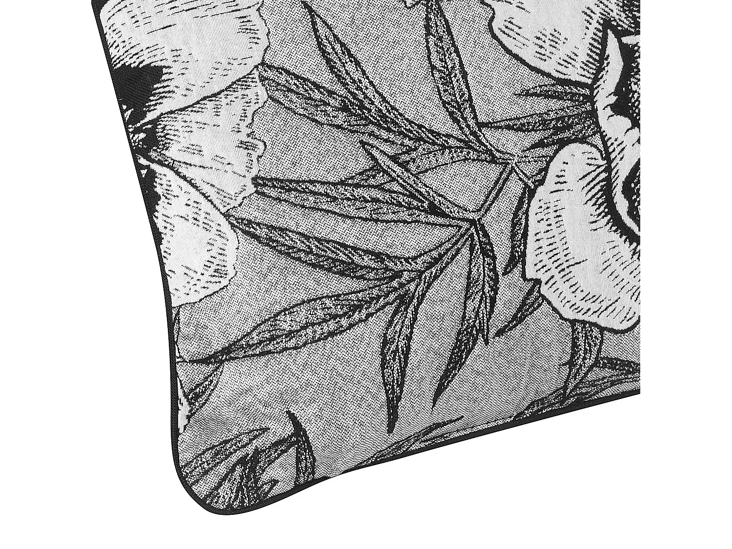 Coussin passepoilé aux impressions florales