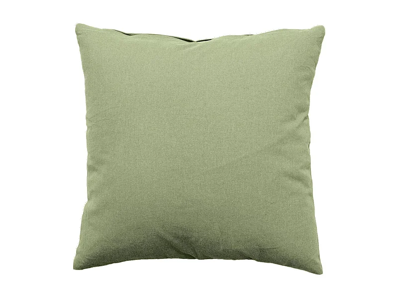 Coussin Déco Uni Déhoussable "Panama" 60x60cm Vert Olive