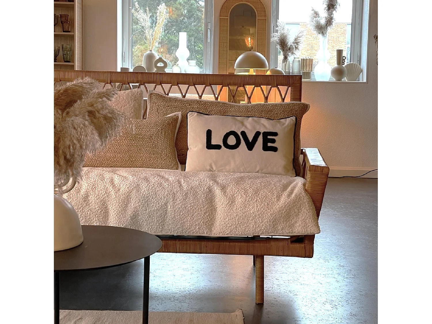 Cojín de lona "Love"