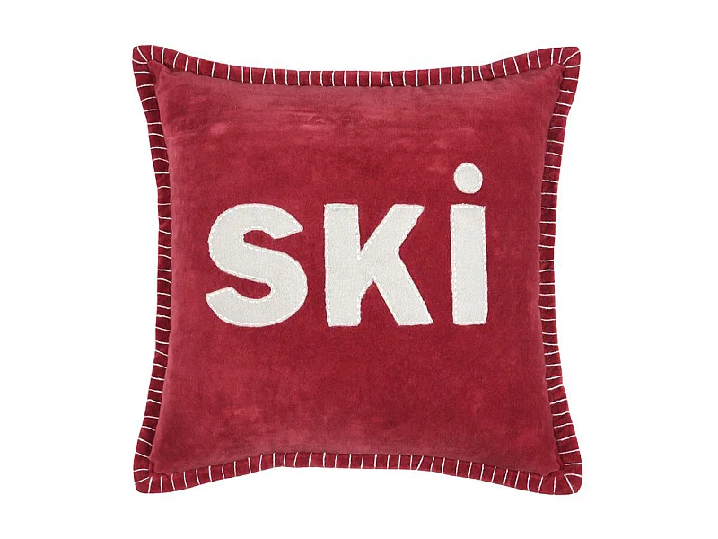 Cojín cuadrado "SKI" en terciopelo