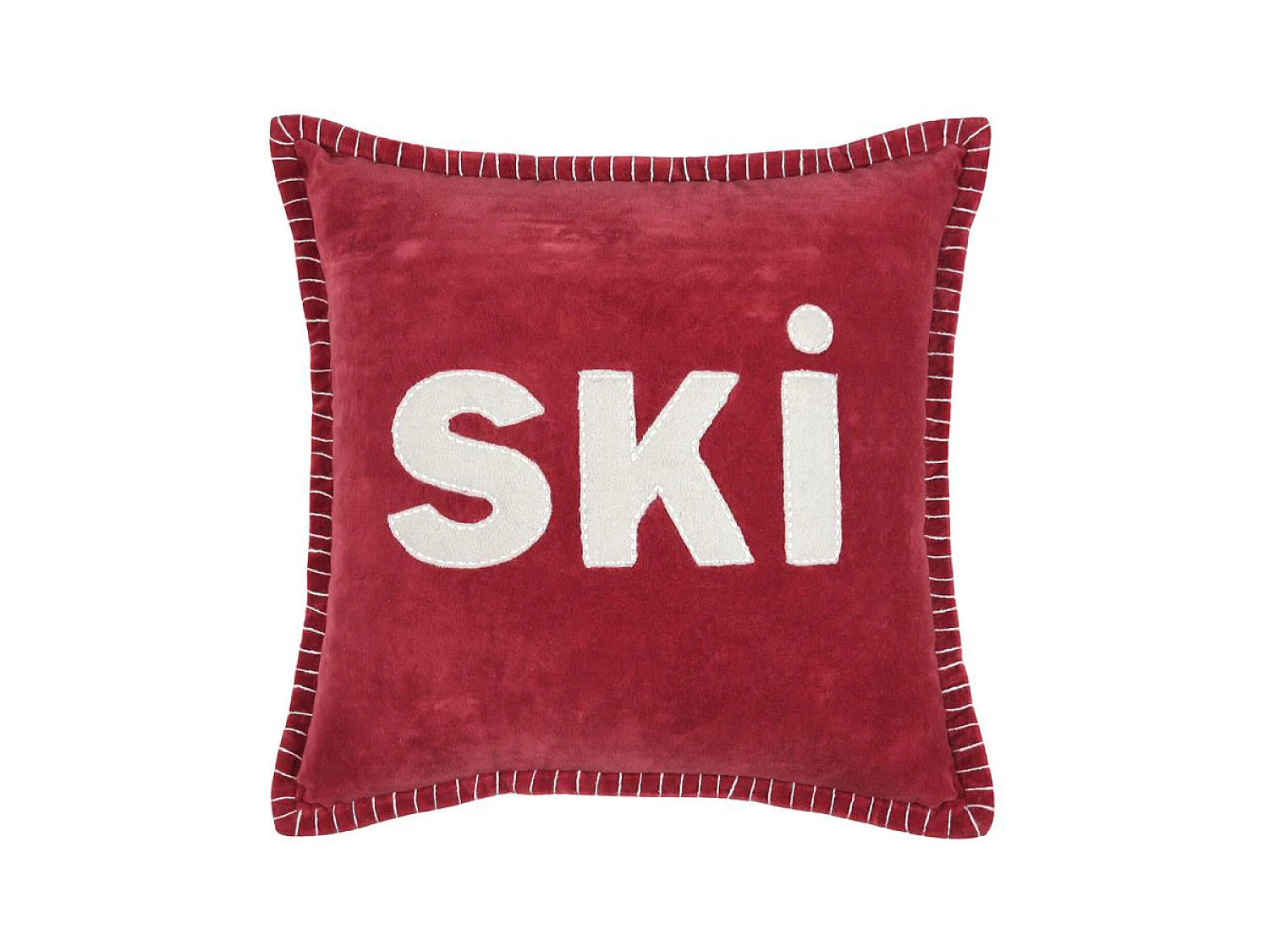 Coussin carré "SKI" en velours
