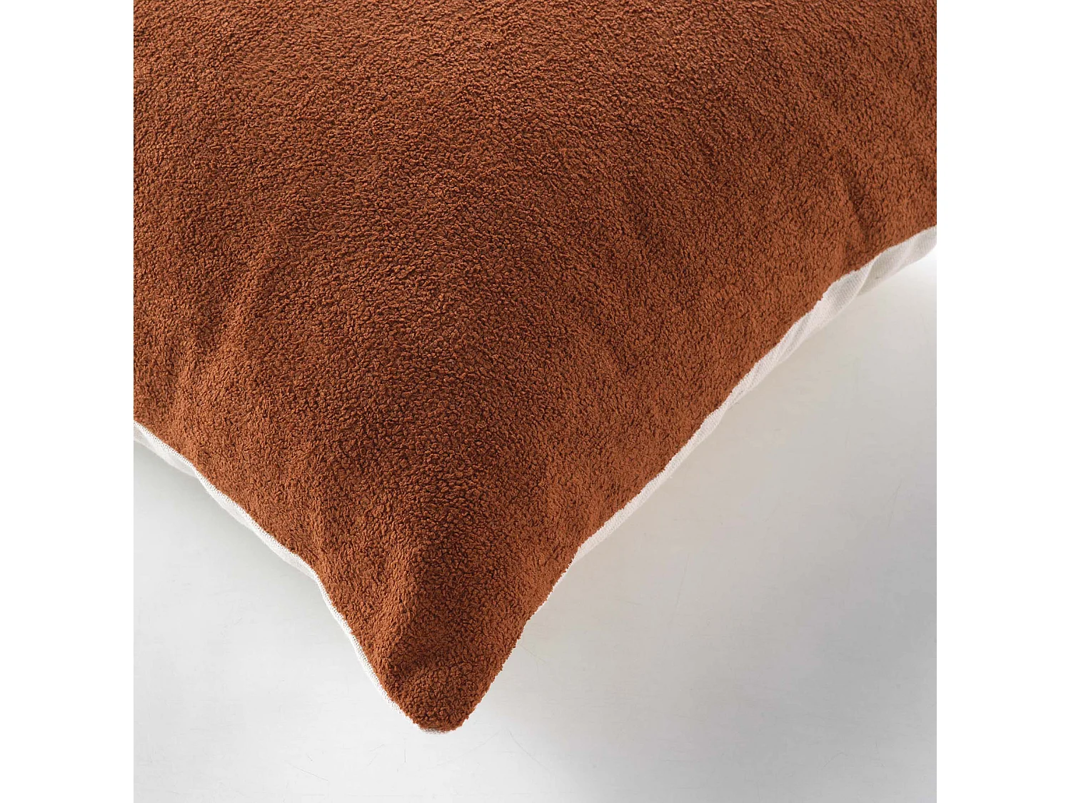 Coussin Déco Bouclette "Tessa" 45x45cm Camel