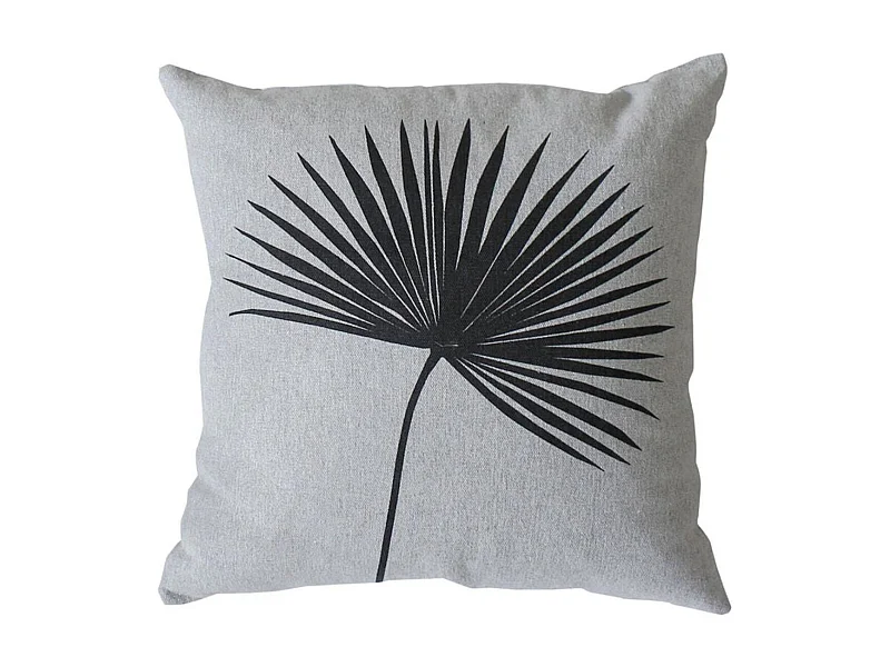 Coussin Déco Imprimé "Baya" 40x40cm Gris Clair