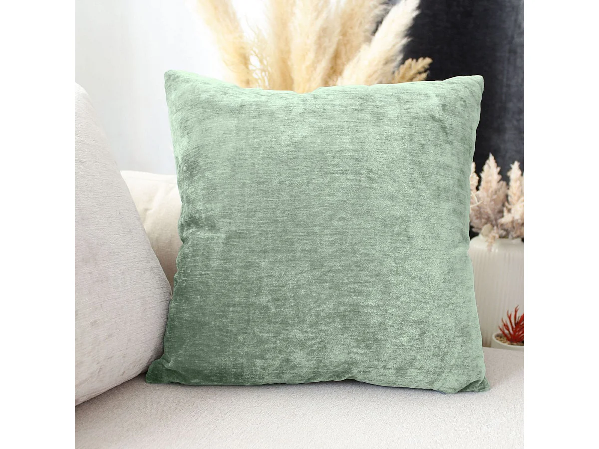 Coussin Déco en Velours "Velvet" 40x40cm Vert Céladon