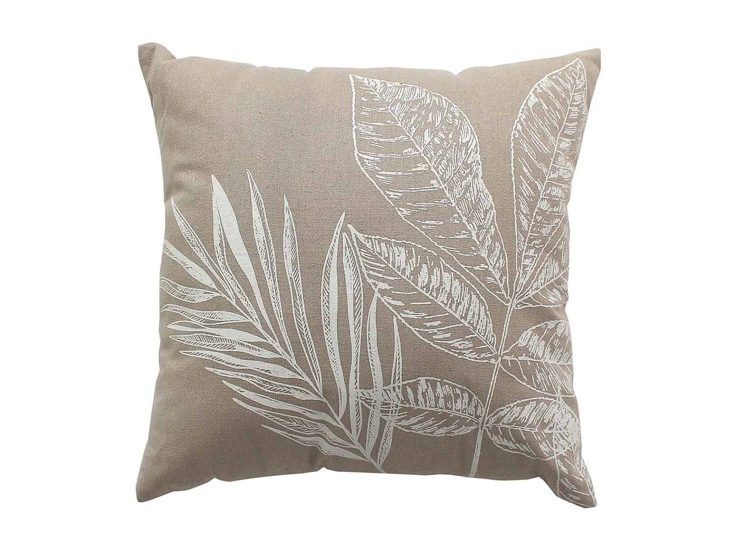 Coussin Déco à Motifs "Natura" 40x40cm Naturel & Écru