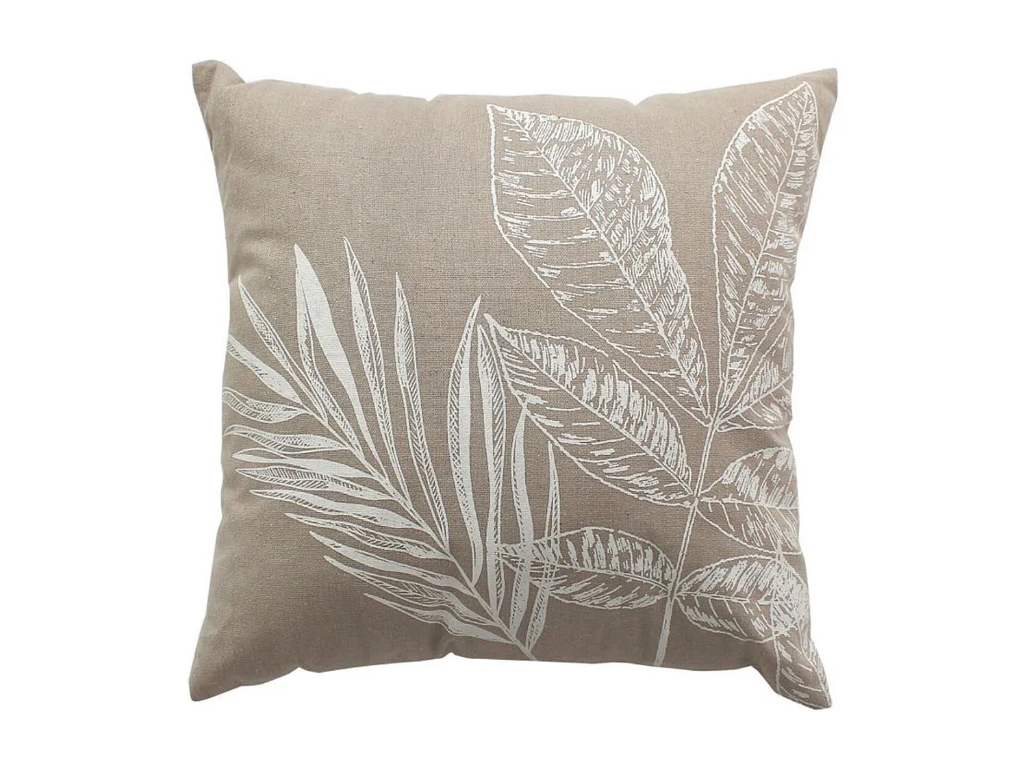 Coussin Déco à Motifs "Natura" 40x40cm Naturel & Écru