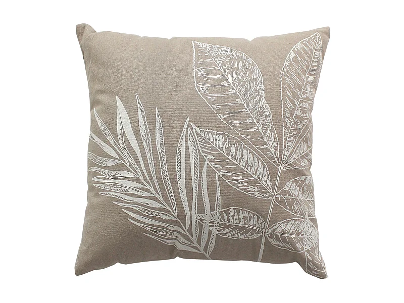 Coussin Déco à Motifs "Natura" 40x40cm Naturel & Écru