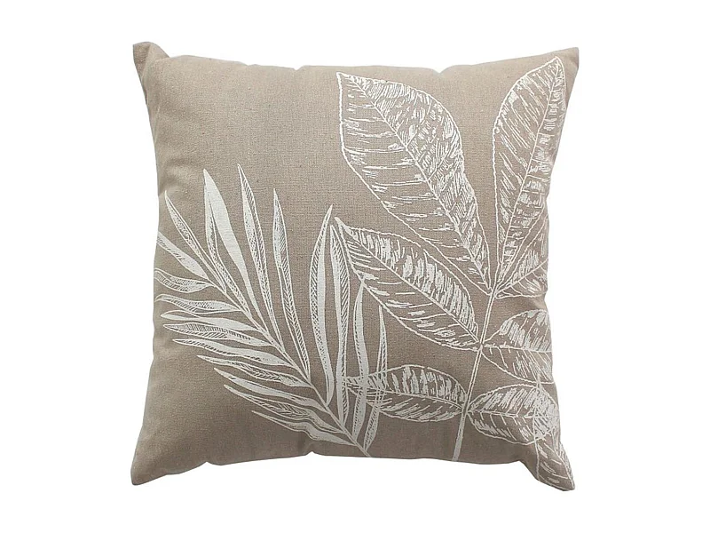 Coussin Déco à Motifs "Natura" 40x40cm Naturel & Écru