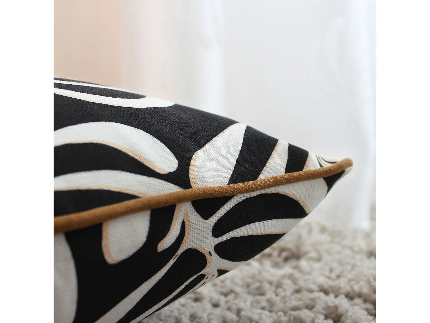 Coussin Déco Imprimé "Signature" 40x40cm Noir