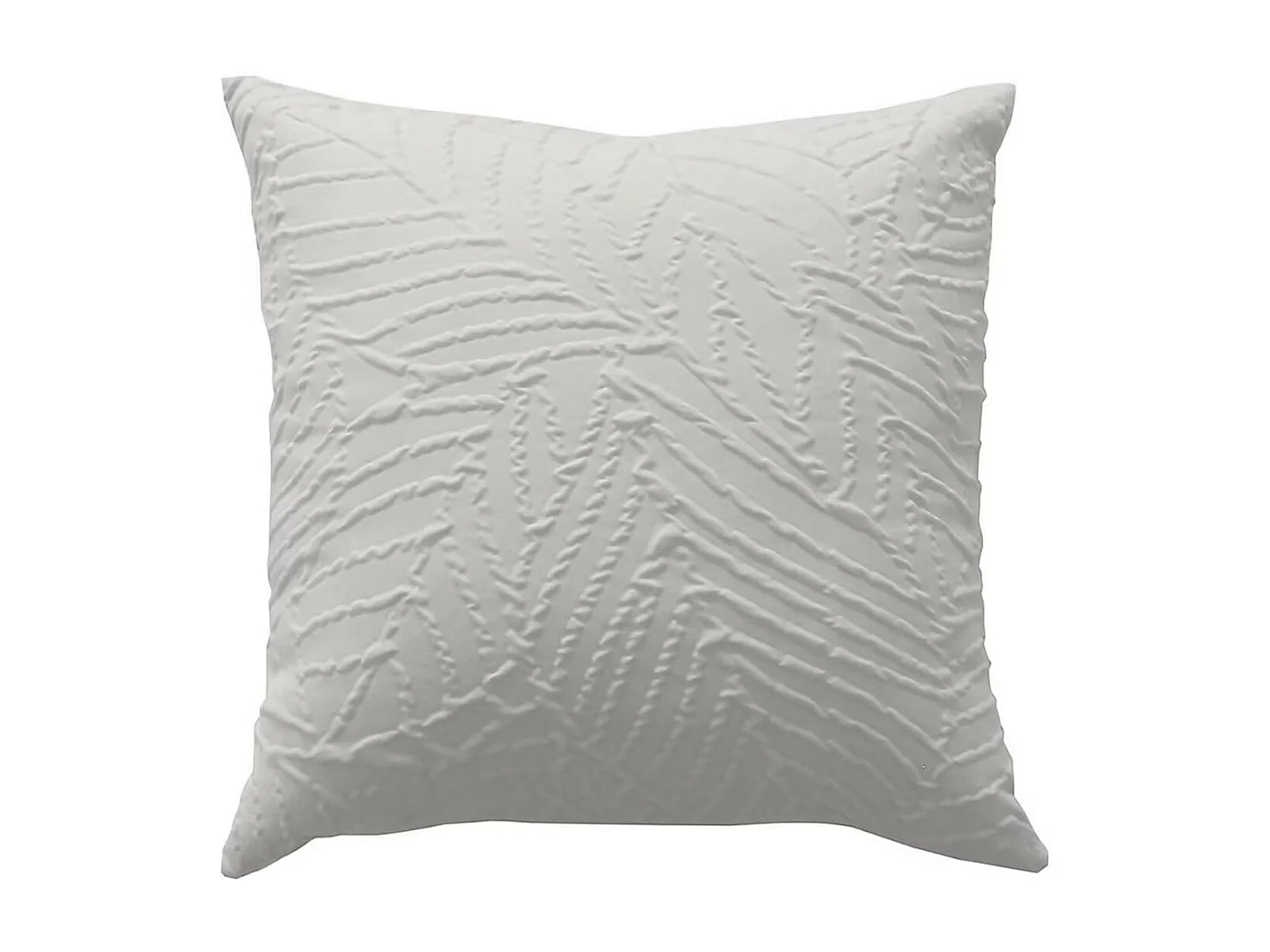 Coussin Déco Effet Gaufré "Karabane" 40x40cm Écru