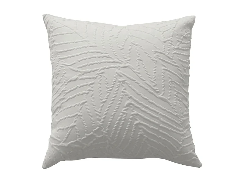 Coussin Déco Effet Gaufré "Karabane" 40x40cm Écru
