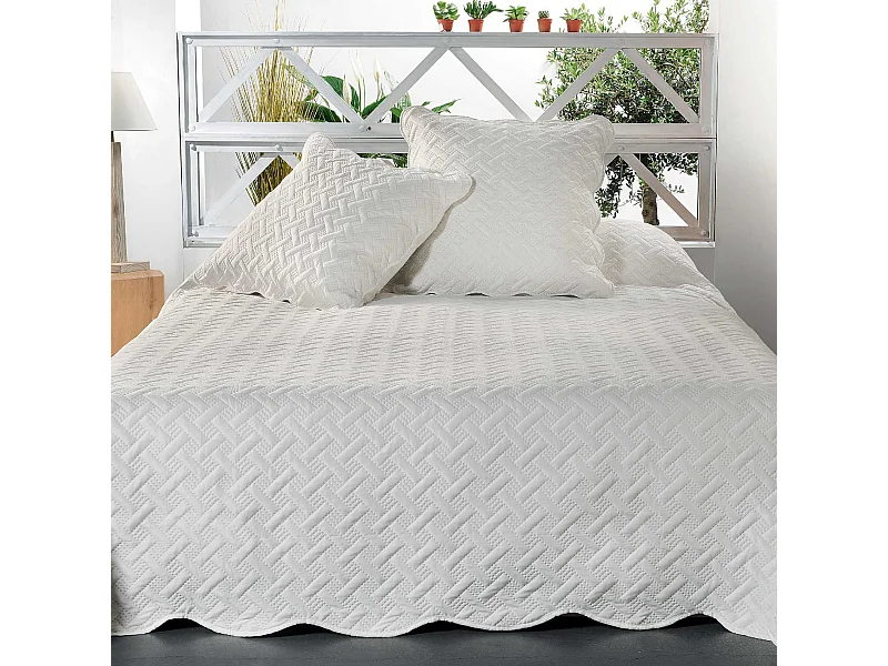 Couverture molletonné surpiquage graphique