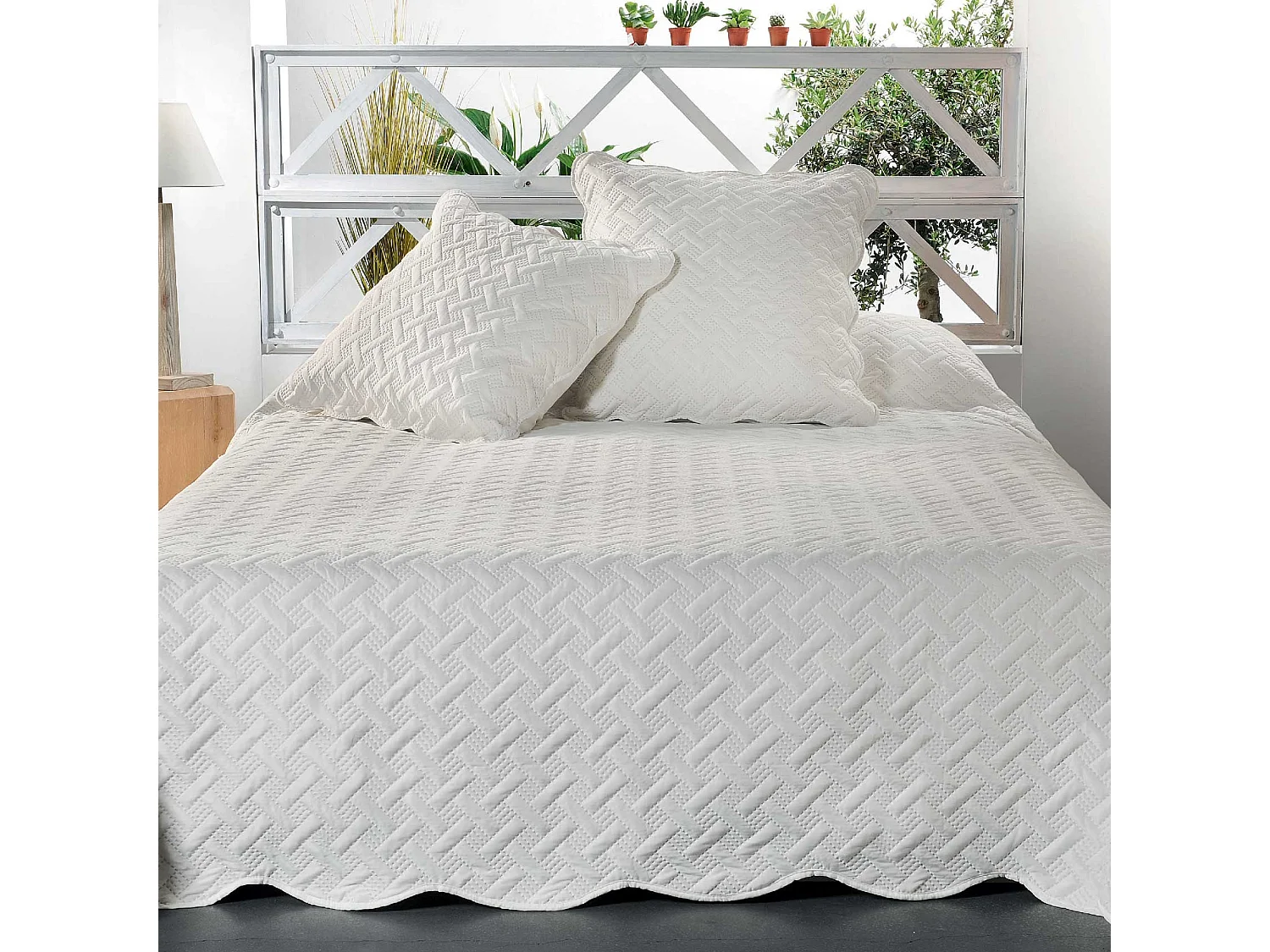 Couverture molletonné surpiquage graphique