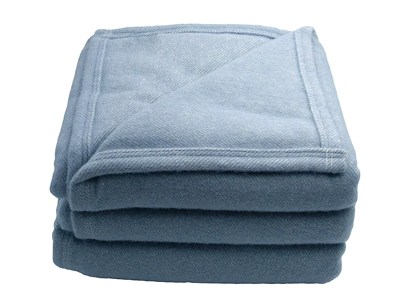 Manta de mezcla de lana con efecto denim