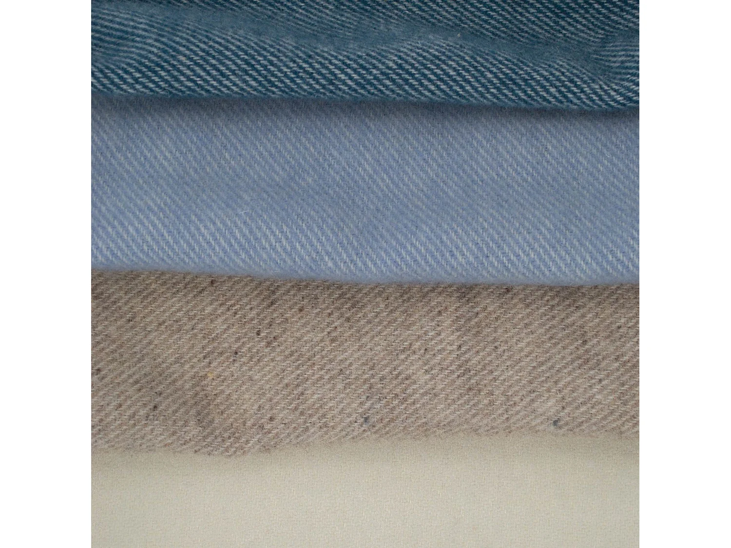 Manta de mezcla de lana con efecto denim