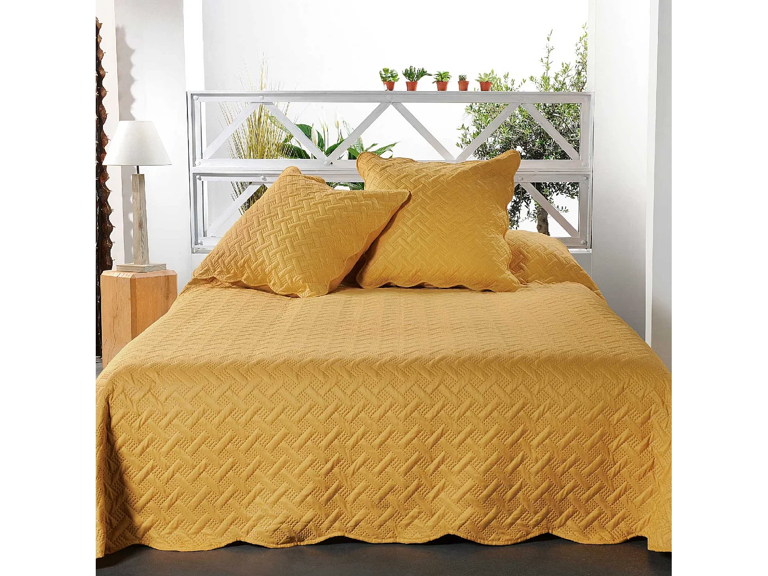 Couverture molletonné surpiquage graphique