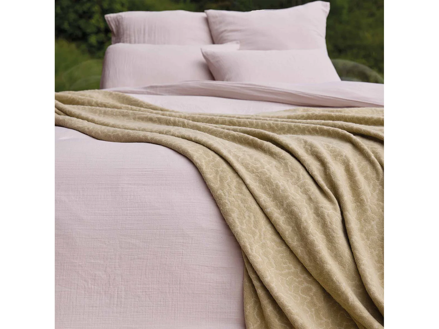 Manta de lana jacquard - Estampado de nubes