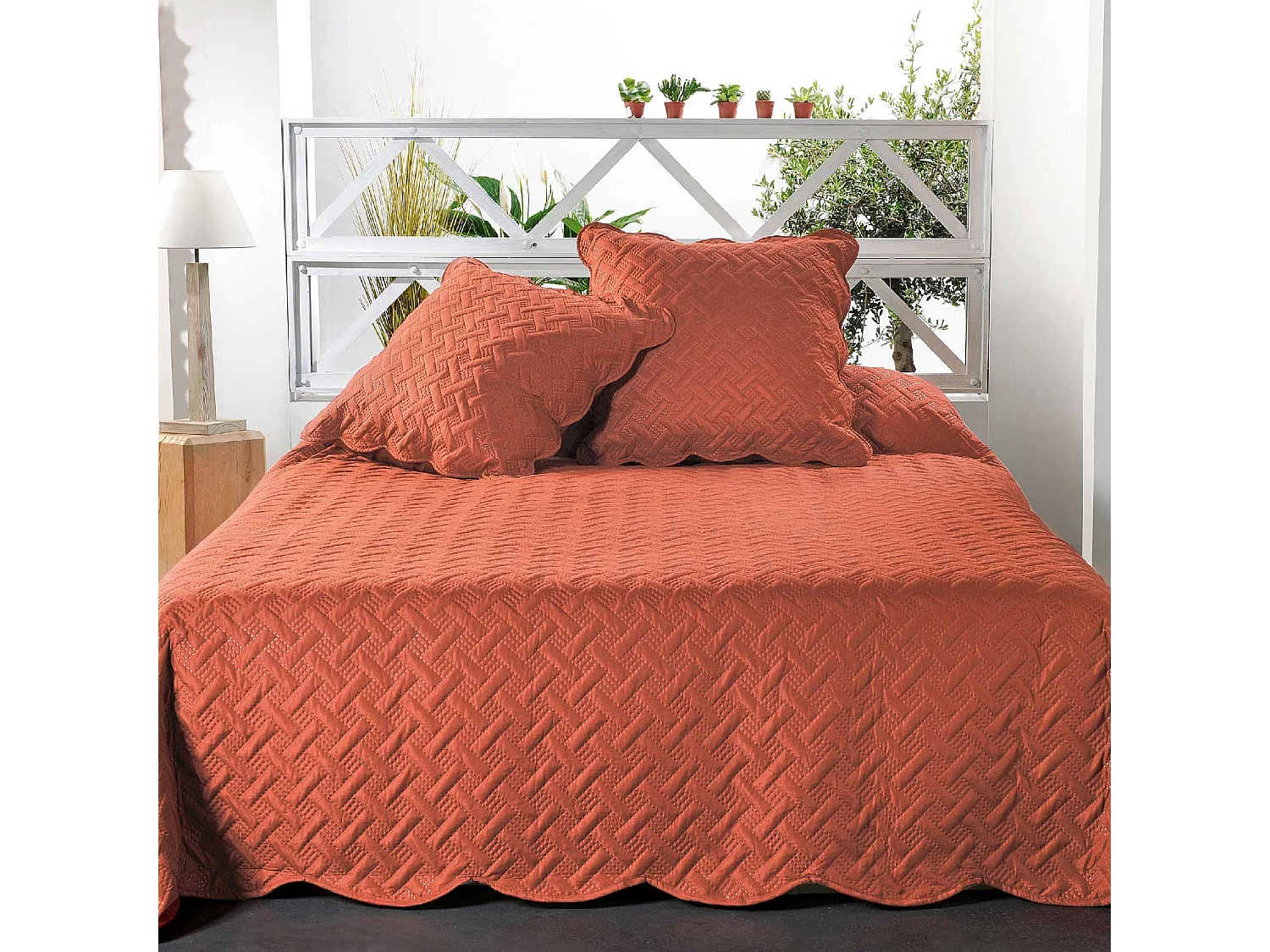 Couverture molletonné surpiquage graphique