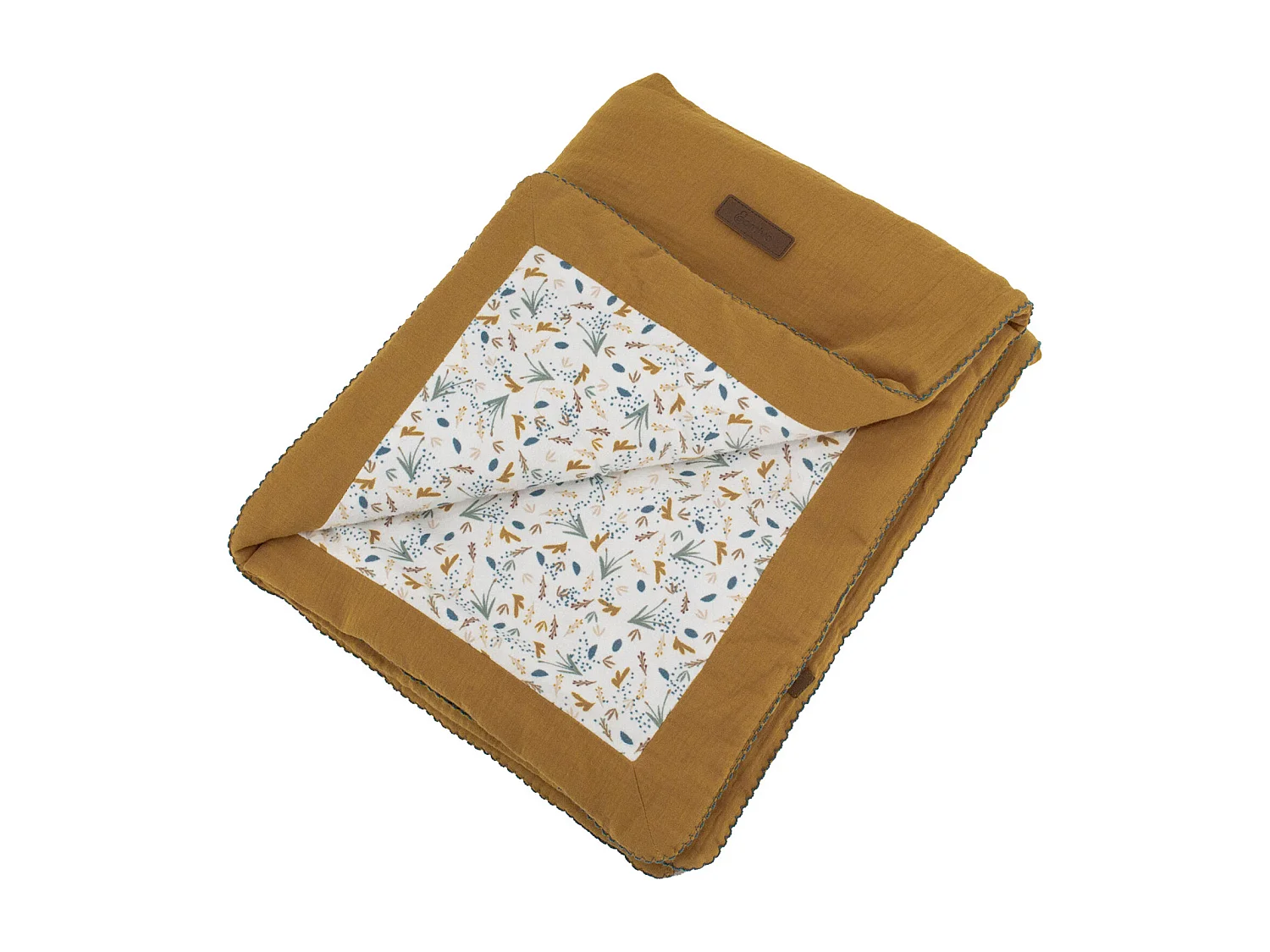 Couverture réversible pour bébé en double gaze de coton et jersey