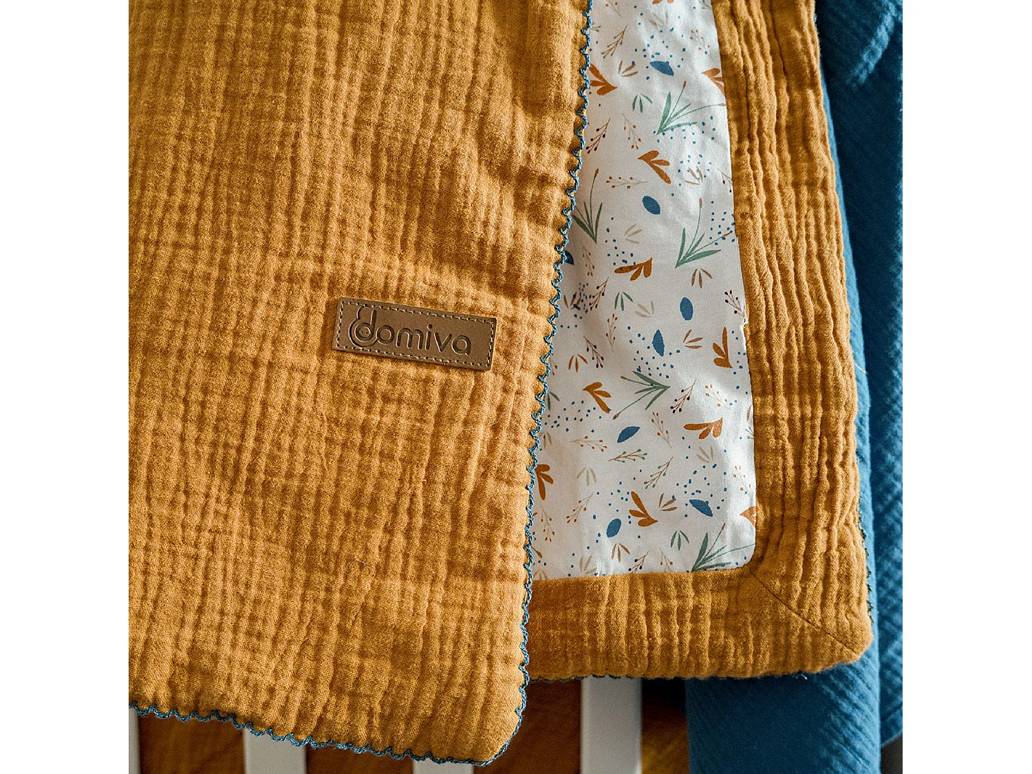 Wendedecke für Babys aus Doppel-Baumwollgaze und Jersey 75 x 100 cm