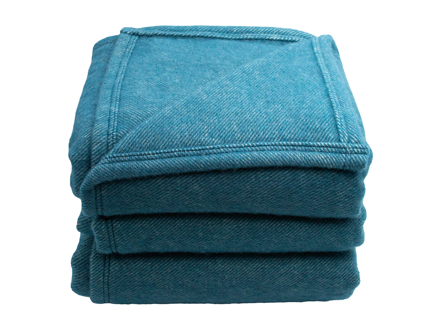 Couverture en laine mélangée effet denim