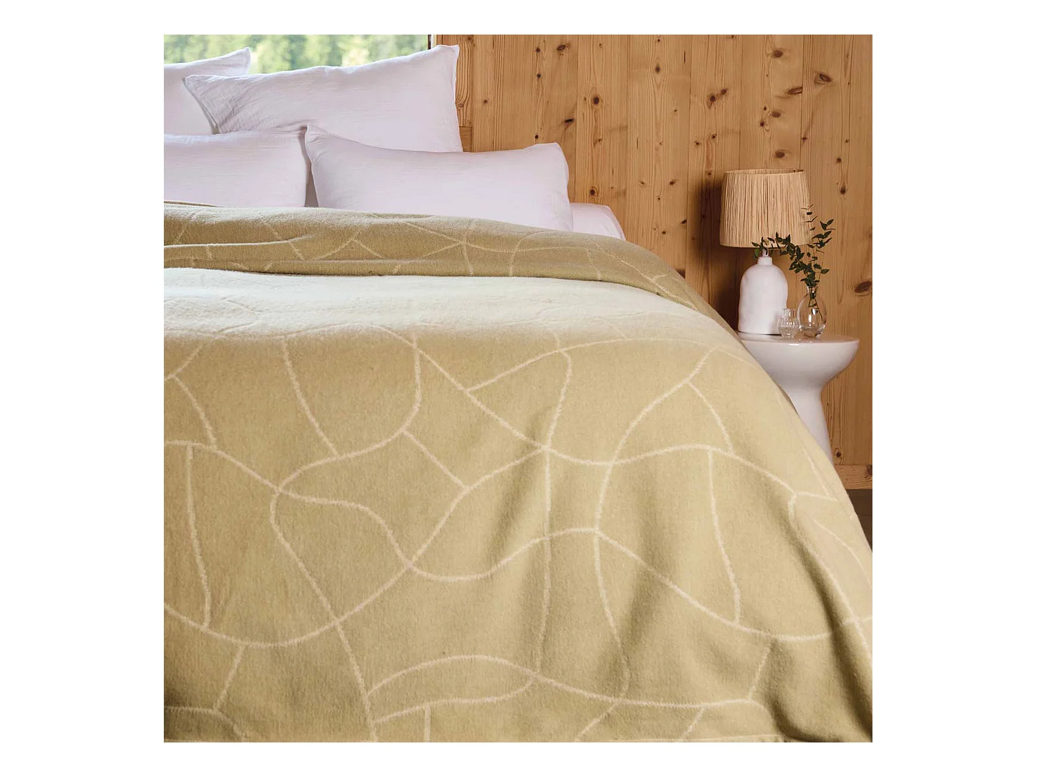 Couverture en laine Jacquard graphique