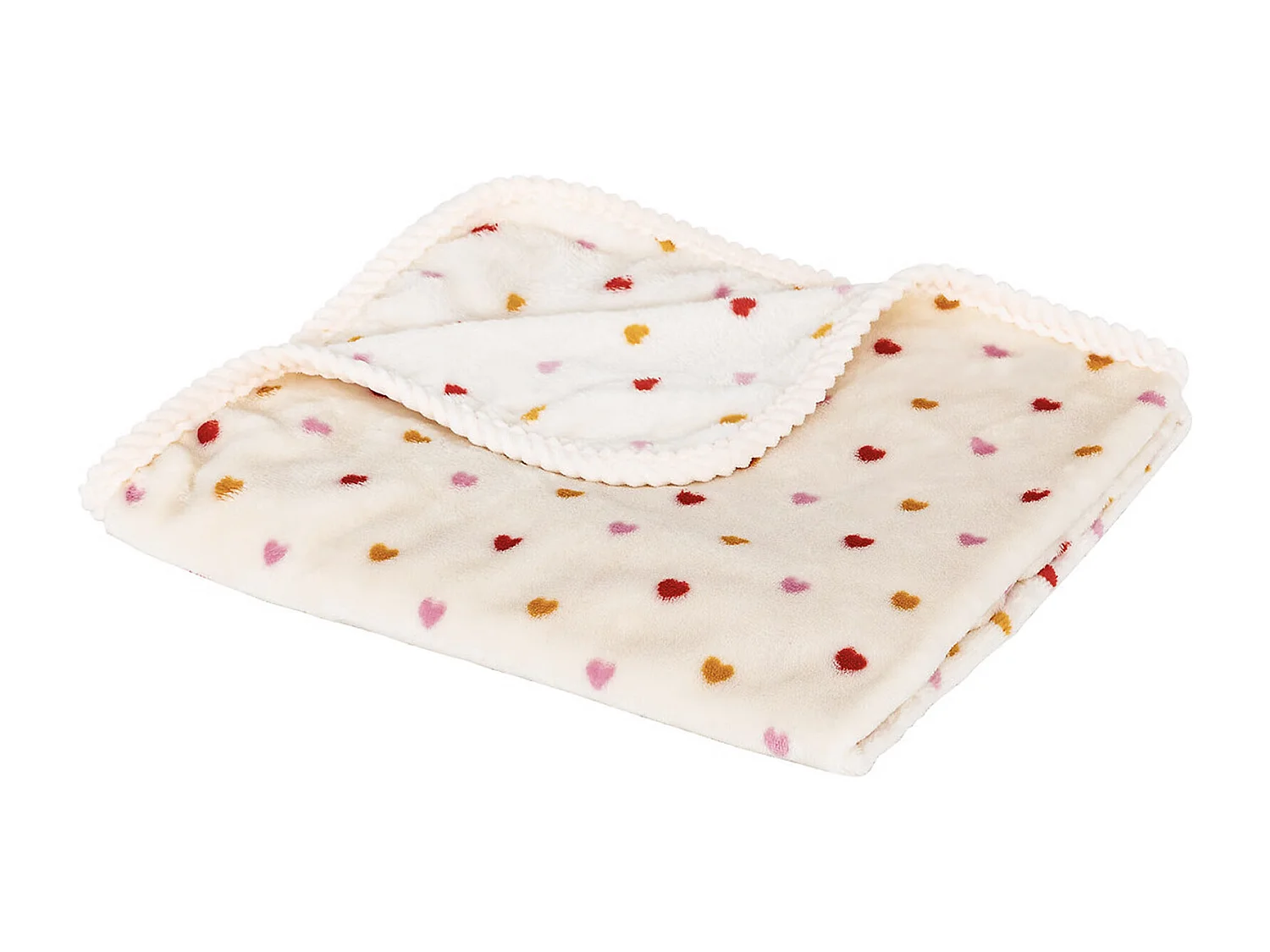 Plaid Enfant Flanelle Cœur "Amour" 75x100cm Multicolore