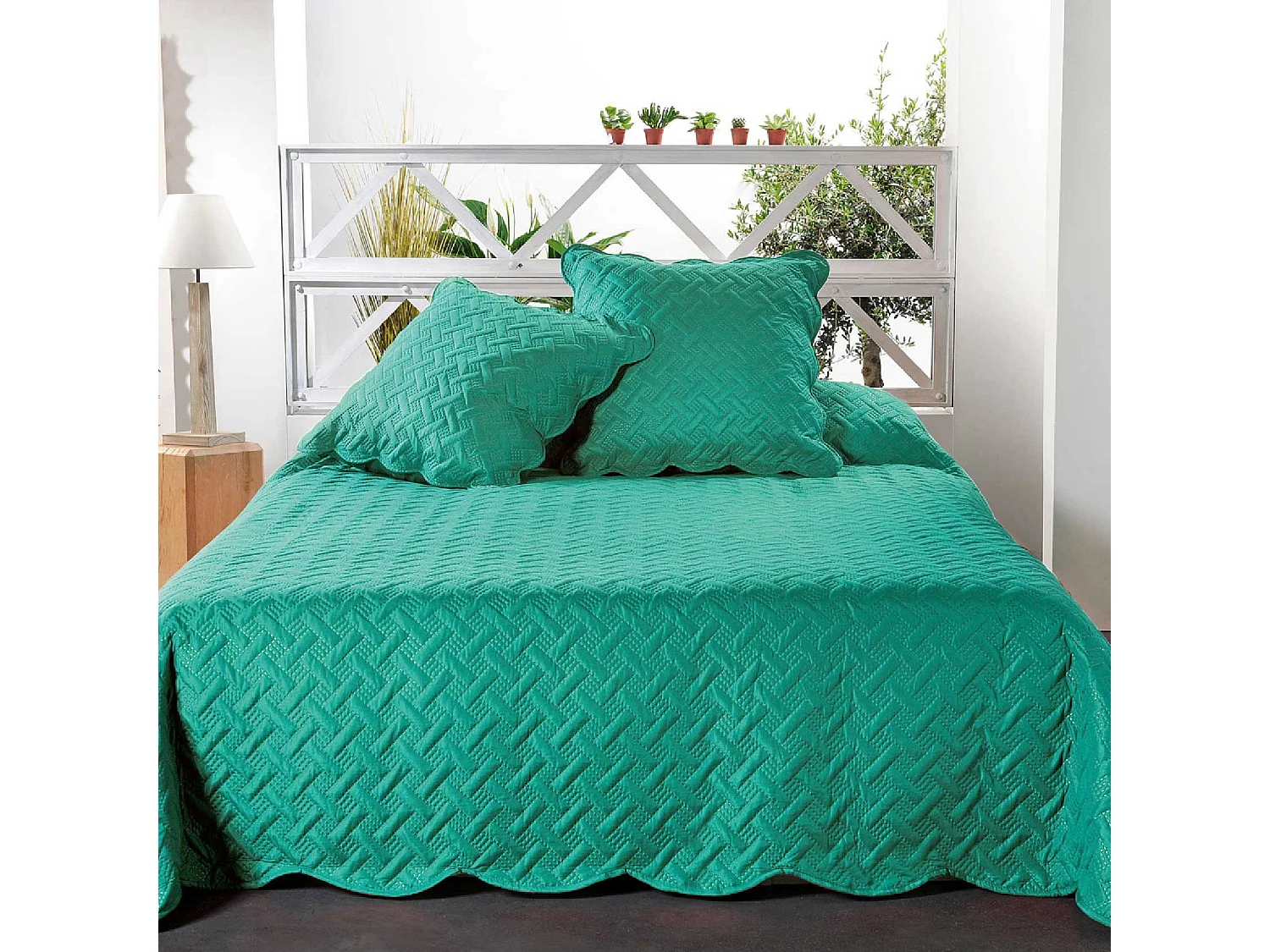 Couverture molletonné surpiquage graphique