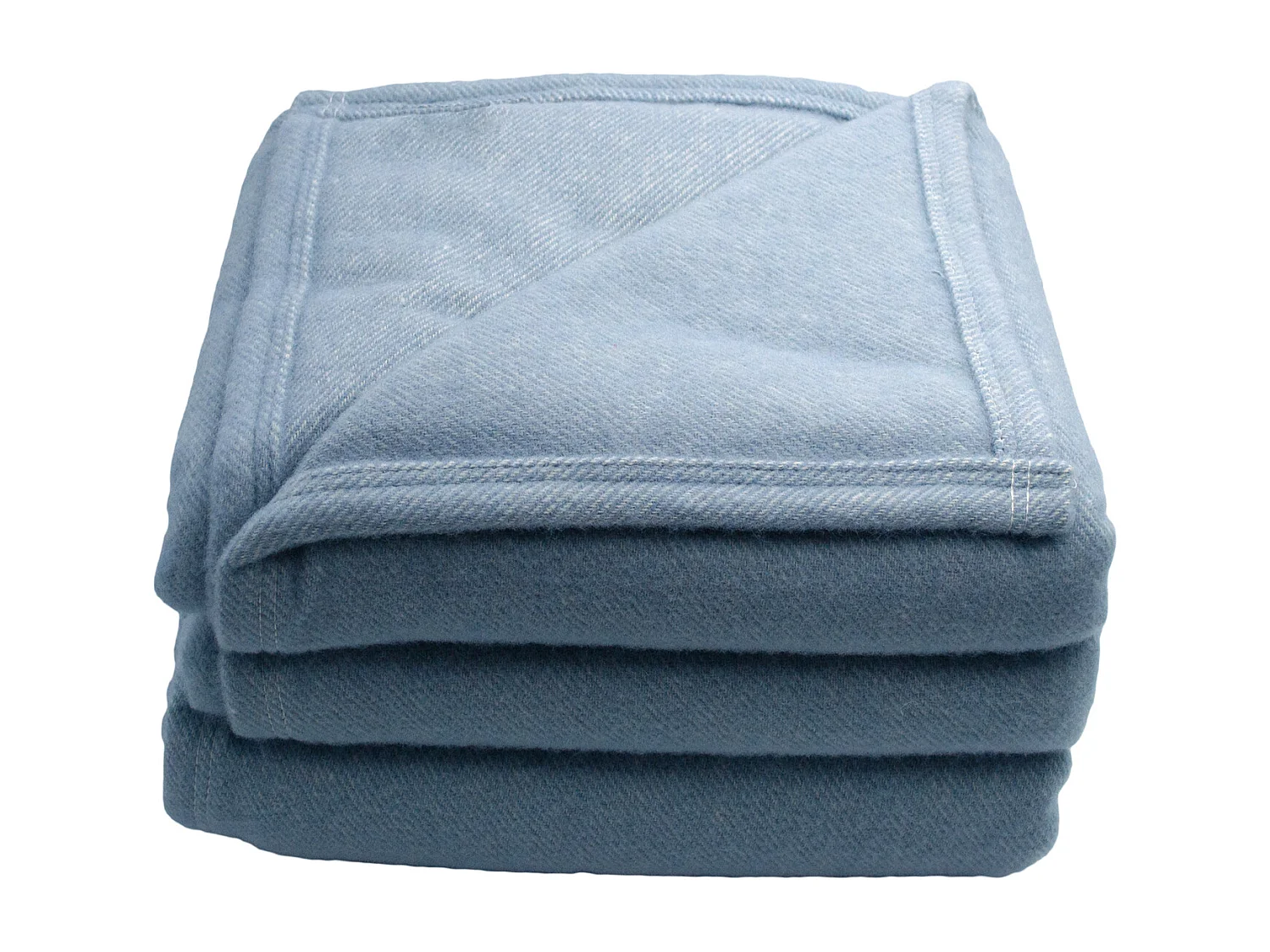 Manta de mezcla de lana con efecto denim