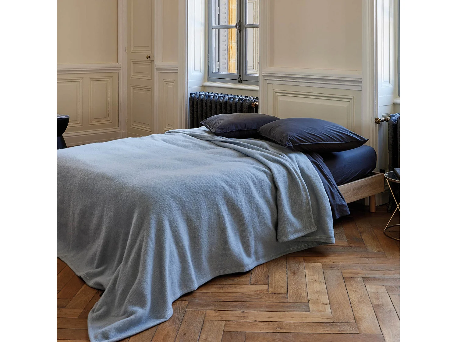 Wolldecke mit Denim-Effekt