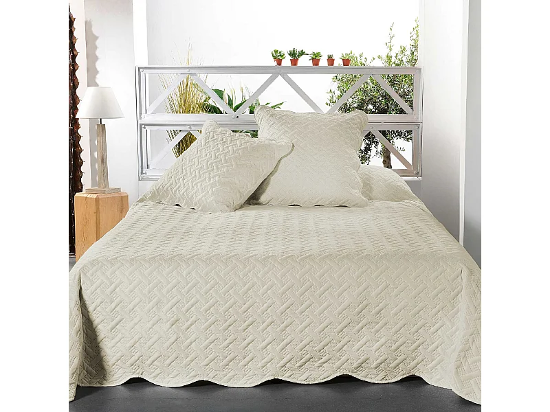 Couverture molletonné surpiquage graphique