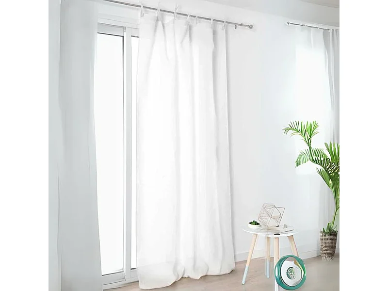Visillo con lazos de 100% lino
