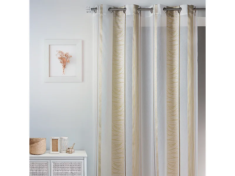 Visillo fantasía en organza a rayas verticales