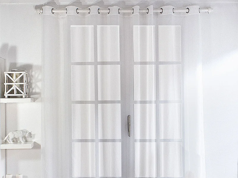 Rideau Voilage à Œillets "Sablé" 300x240cm Blanc