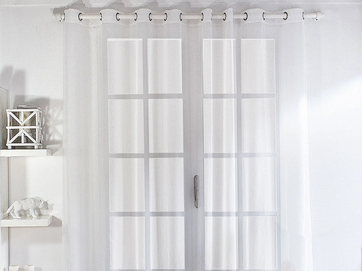 Rideau Voilage à Œillets "Sablé" 300x240cm Blanc