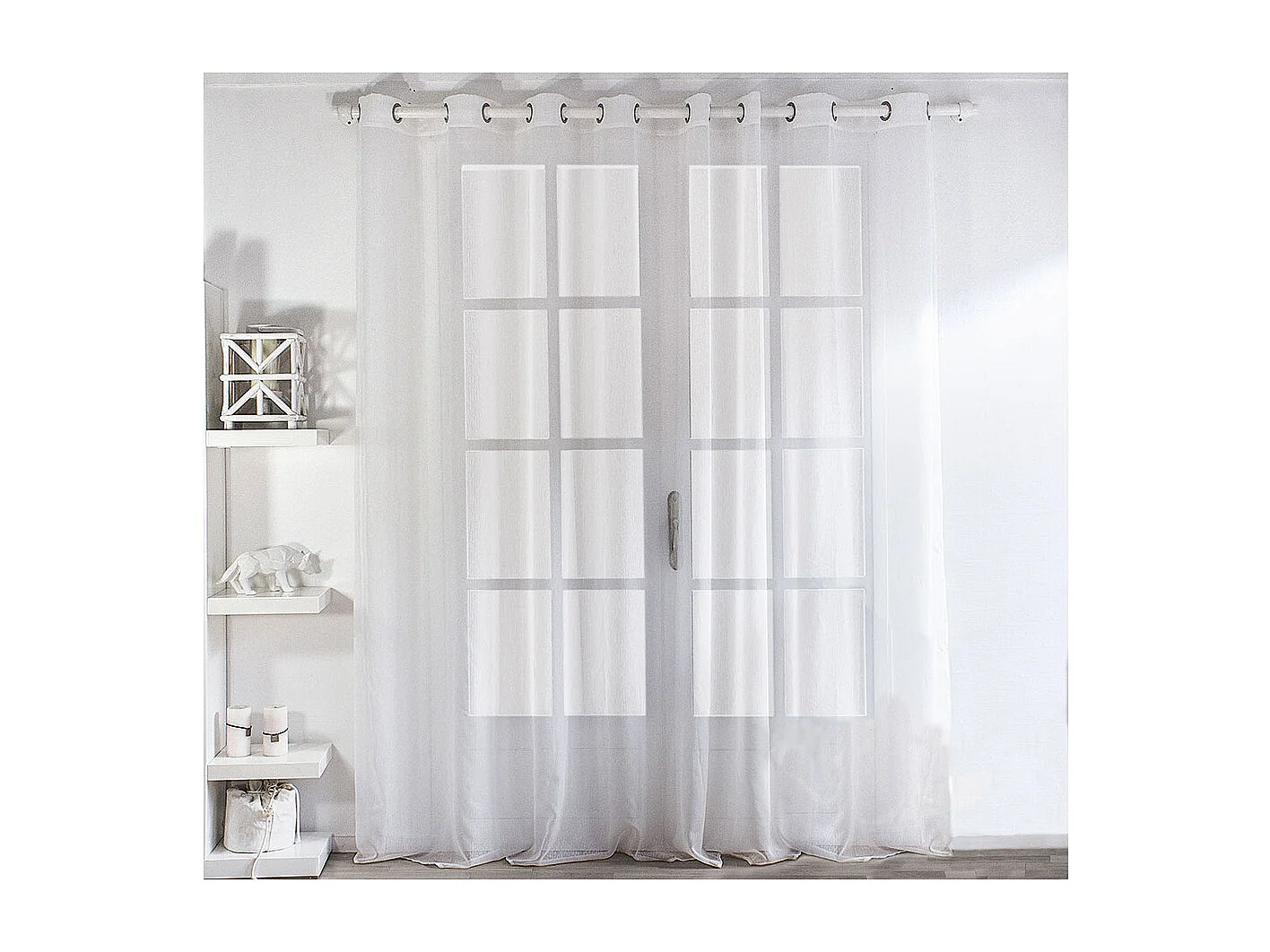 Rideau Voilage à Œillets "Sablé" 300x240cm Blanc