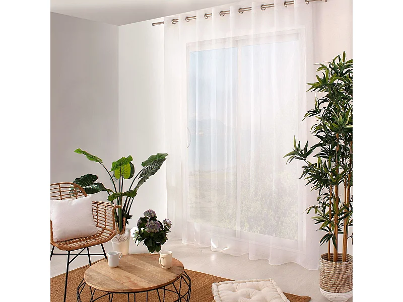 Rideau Voilage à Œillets "Sablé" 300x240cm Blanc