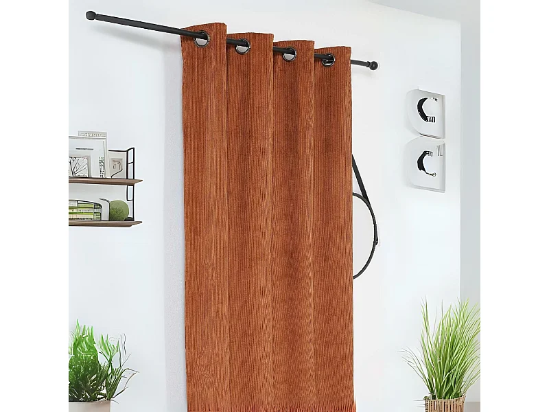 Rideau obscurcissant et isolant en velours côtelé