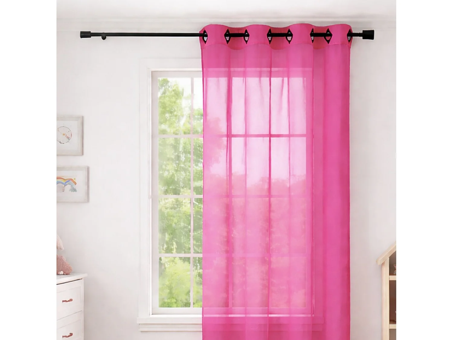 Fertiggardine aus Etamine einfarbig