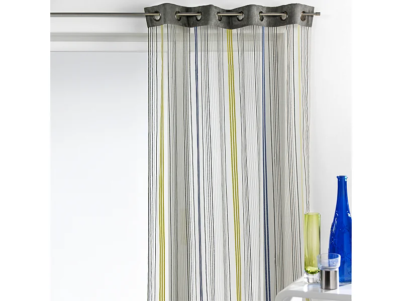Cortina de Organza Rayada con Paramento Ante