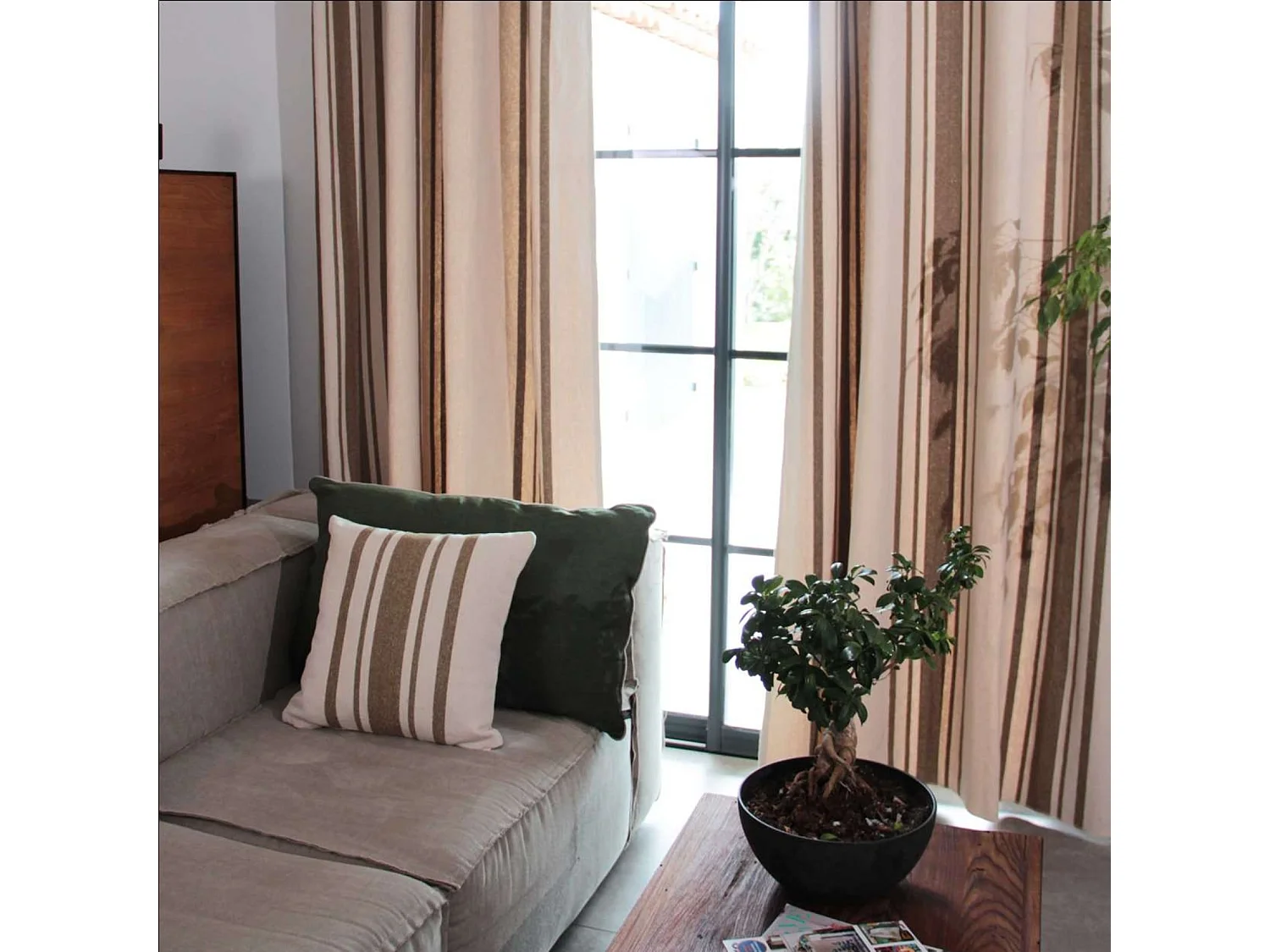 Rideau coton épais Rustique à oeillets